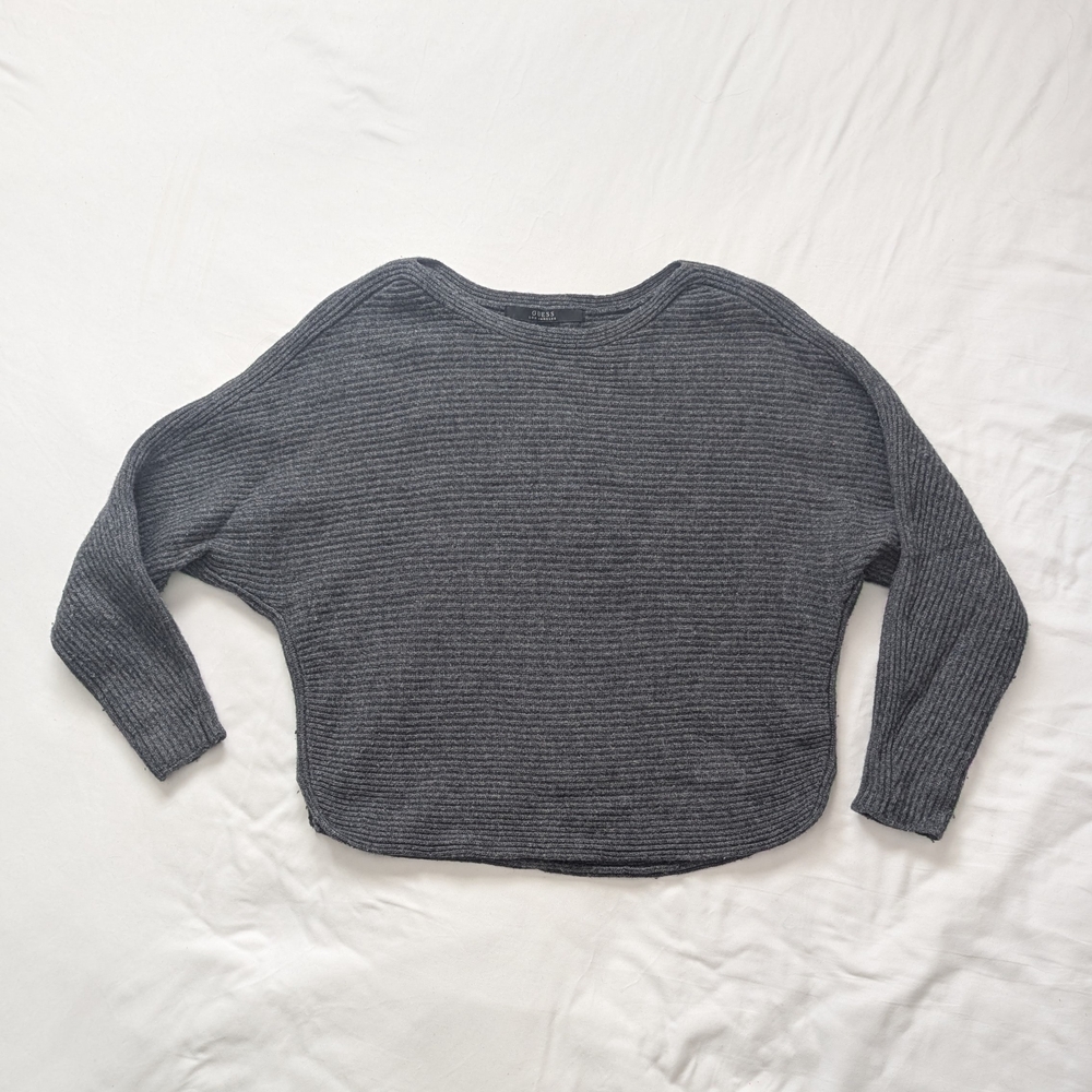 Guess Gray Crew Neck Sweater with Oversized Fit